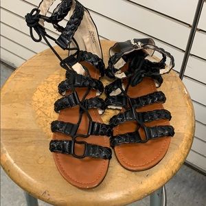 Black gladiator sandals